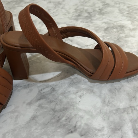 CASLON WOMENS CNLYNNYN LEATHER 3”HEEL SANDAL BROWN Sz 7.5 - Picture 8 of 8